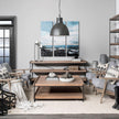 Mercana Trey Brown Wood and Black Iron Console Table