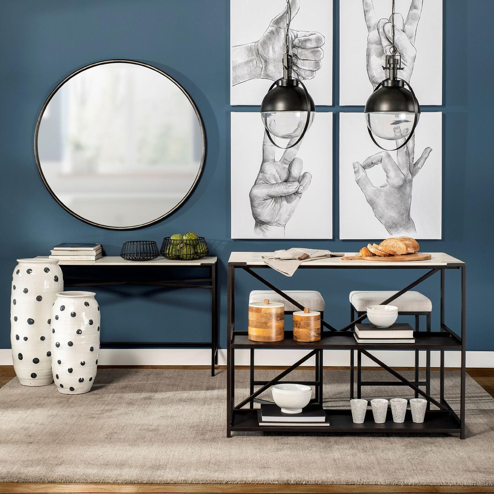 Mercana Emilio Black Metal Slated Bowls- Set of 2
