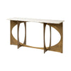 Mercana Reinhold IV White Marble Top Gold Metal Base Console Table