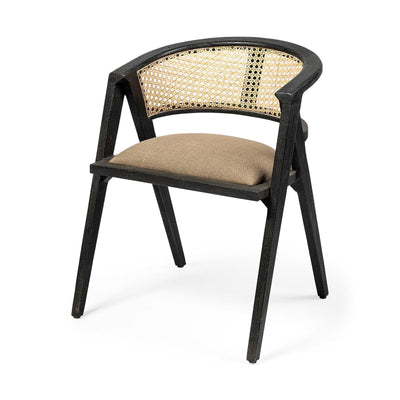 Mercana Tabitha Wooden Frame Linen Wrap Seat Dining Chair