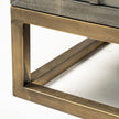 Mercana Genevieve Gray Fir Veneer W/Gold Metal Frame Base 9 Drawer Sideboard Clearance