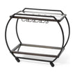 Mercana Chriselle Black Metal And Glass Two Tier Bar Cart Clearance