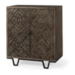 Mercana Argyle Dark Brown And Metal 2 Door Accent Cabinet Clearance