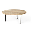 Mercana Cedric Round Light Brown Wood w/ Black Metal Legs Decorative Display Stand