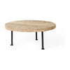 Mercana Cedric Round Light Brown Wood w/ Black Metal Legs Decorative Display Stand