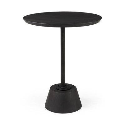 Mercana Maxwell 20" Round Wood w/Metal Pedestal Side Table