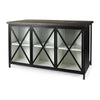 Mercana Dimitra Dark Iron W/Glass Doors Kitchen Island Clearance