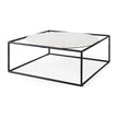 Mercana Austen Round White Marble Top W/ Black Metal Frame Coffee Table Clearance