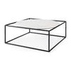 Mercana Austen Round White Marble Top W/ Black Metal Frame Coffee Table Clearance