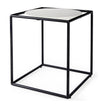 Mercana Austen Round White Marble Top W/ Black Metal Frame Side Table Clearance