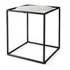 Mercana Austen Round White Marble Top W/ Black Metal Frame Side Table Clearance