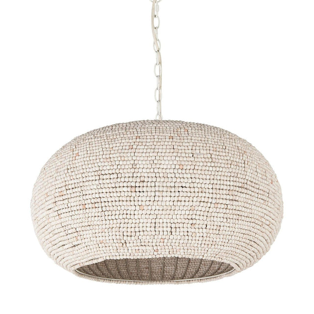 Mercana Theta White-Washed Beaded Chandelier HERO