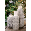 Mercana Riker Large Dark Gray Cream Ceramic Vase Clearance