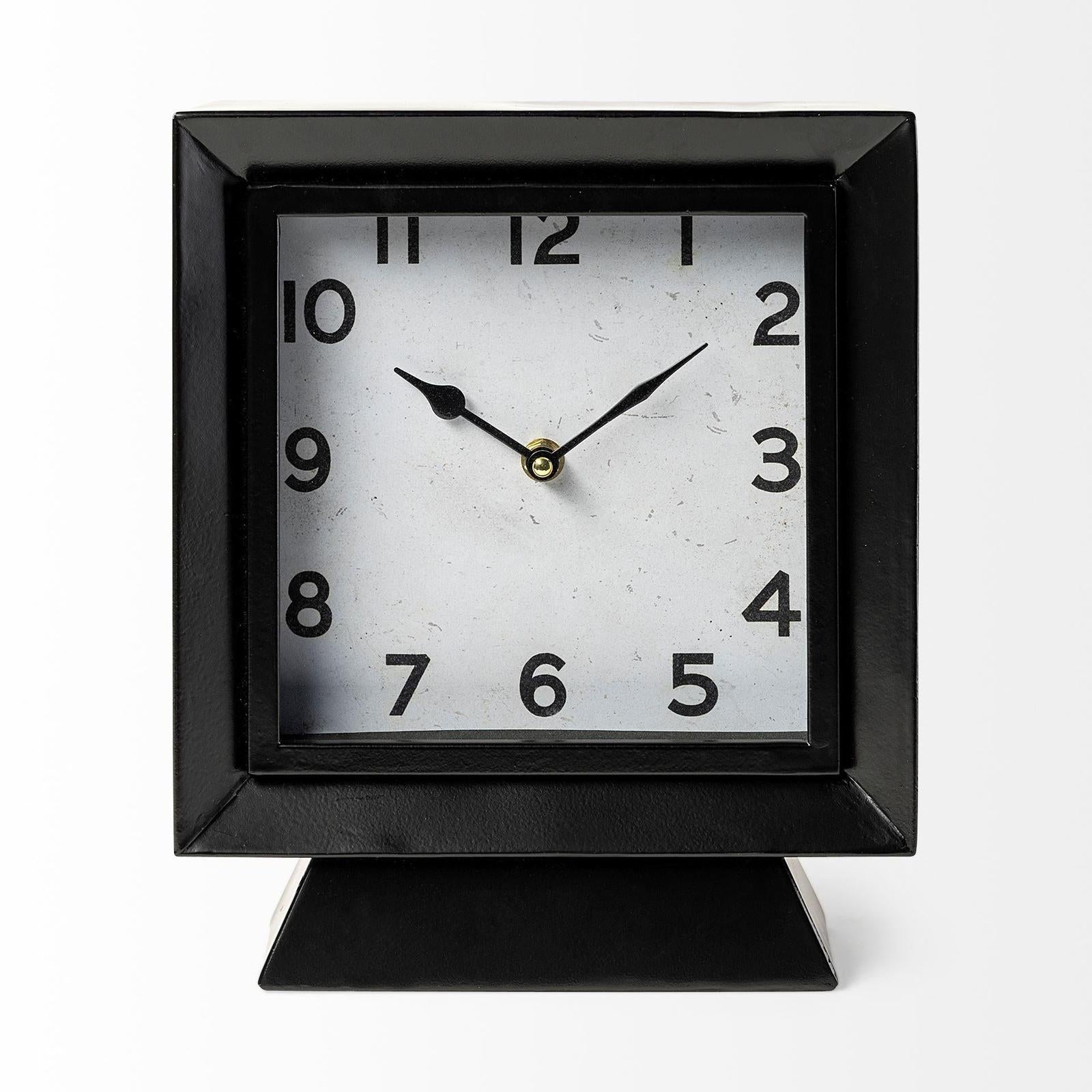 Mercana Ralph Black Metal Table Clock