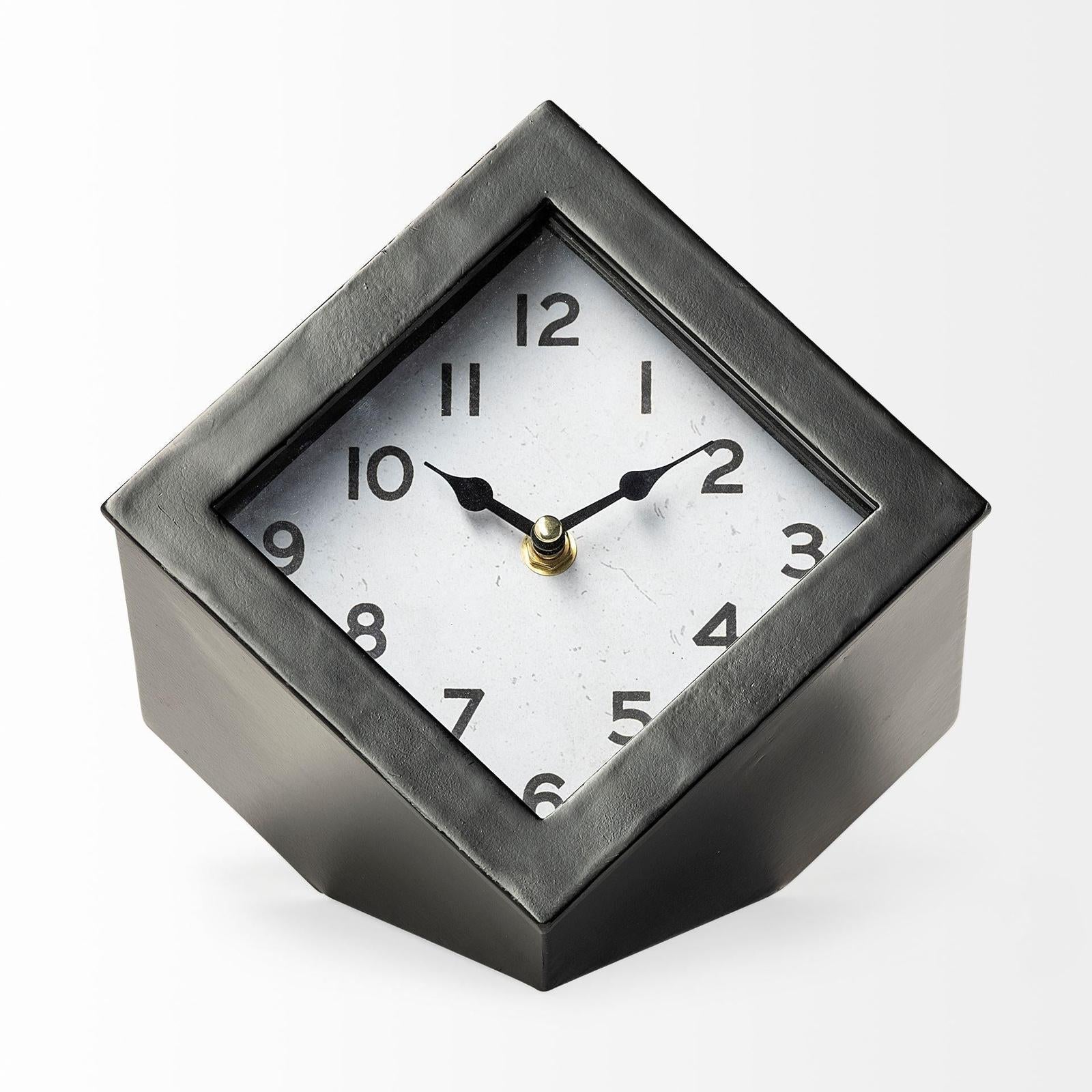 Mercana Ralph Black Metal Table Clock