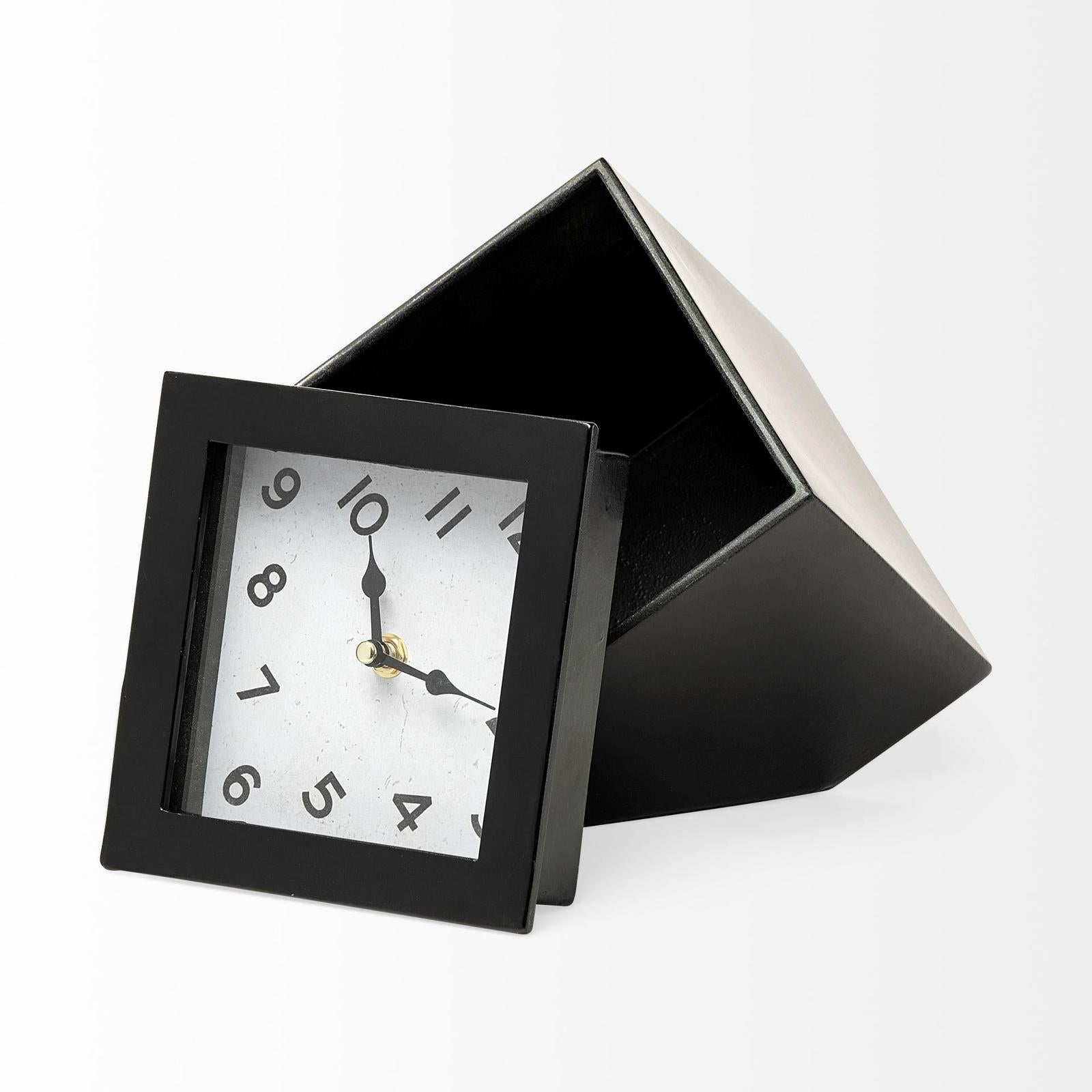Mercana Ralph Black Metal Table Clock