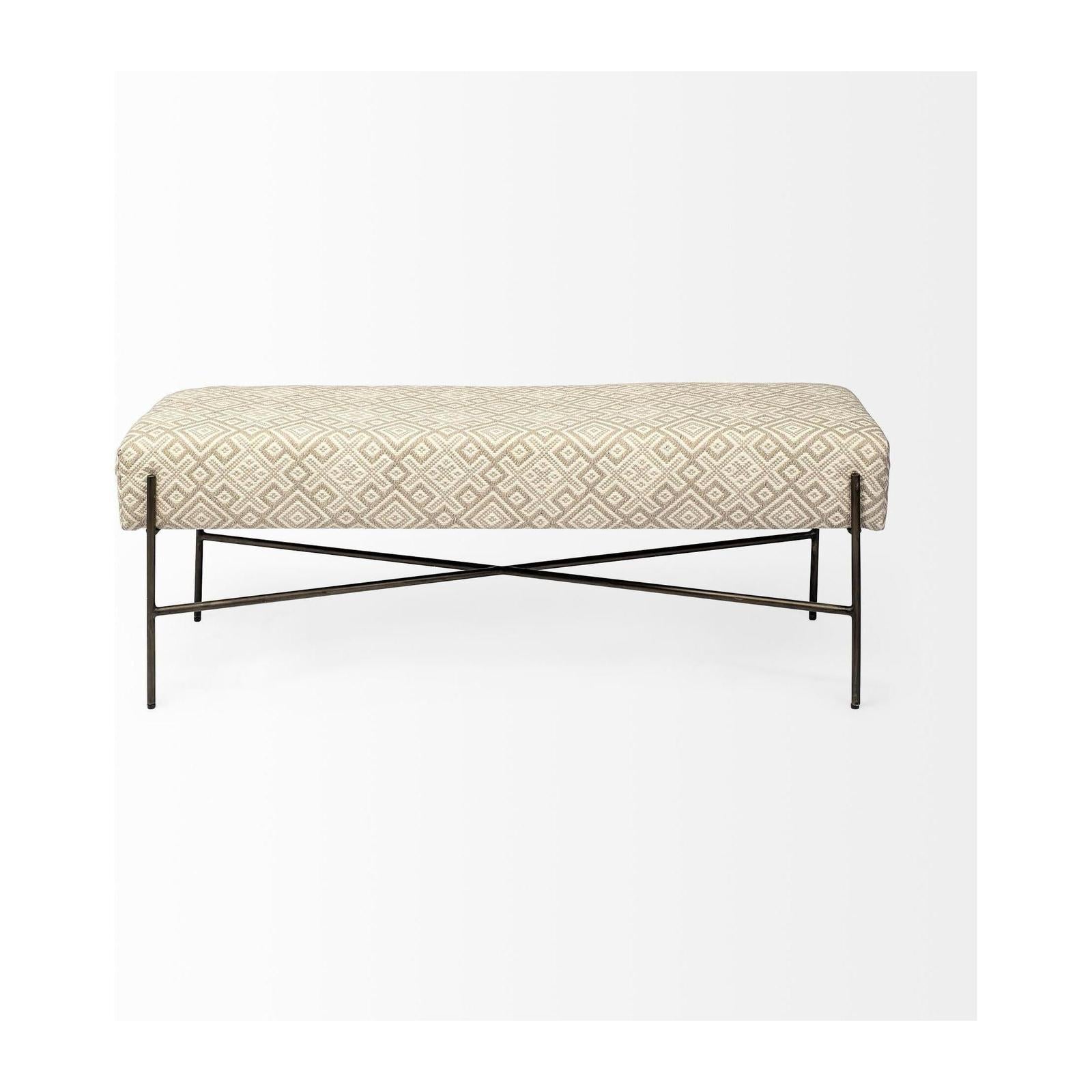 Mercana Avery Upholstered Seat With Metal Base Accent Bench