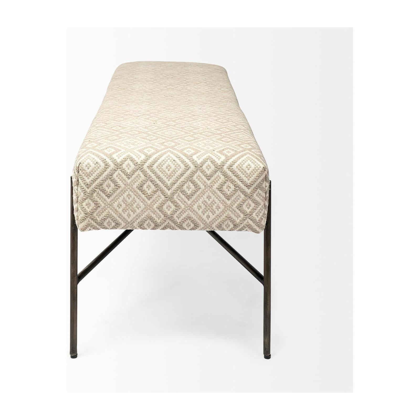 Mercana Avery Upholstered Seat With Metal Base Accent Bench