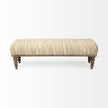 Mercana Alder II Cream Upholstered Seat Wooden Base Accent Bench