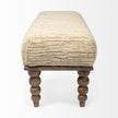 Mercana Alder II Cream Upholstered Seat Wooden Base Accent Bench