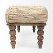 Mercana Alder II Cream Upholstered Seat Wooden Base Accent Bench