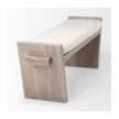 Mercana Elaine Brown Wood Upholstered Cream Seat Entryway Bench Clearance