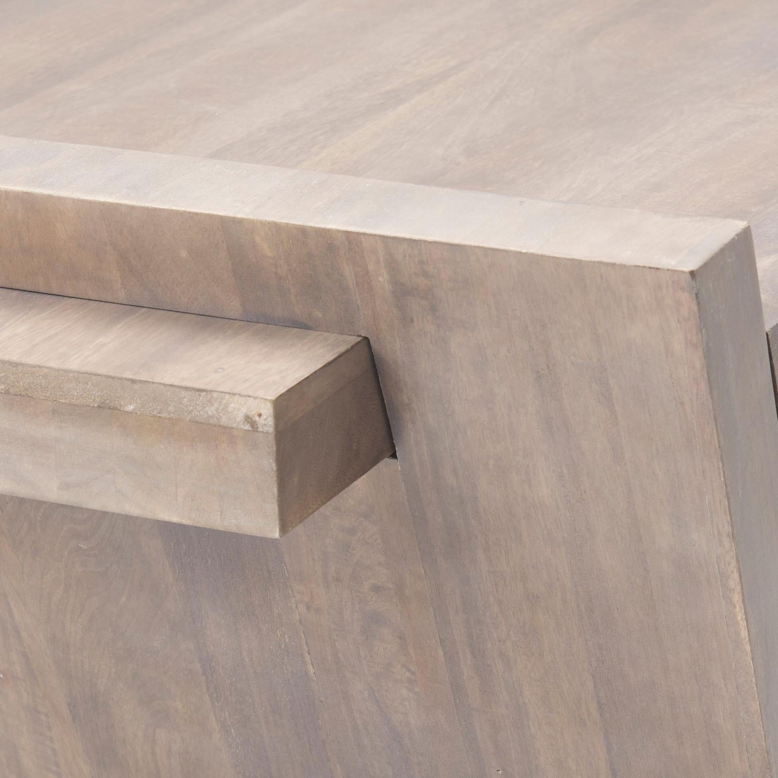 Mercana Elaine Brown Solid Wood Top & Base Coffee Table Clearance