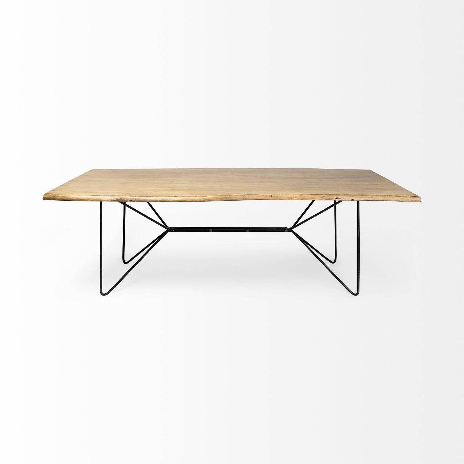 Mercana Papillion Rectangular Metal Base Dining Table Clearance