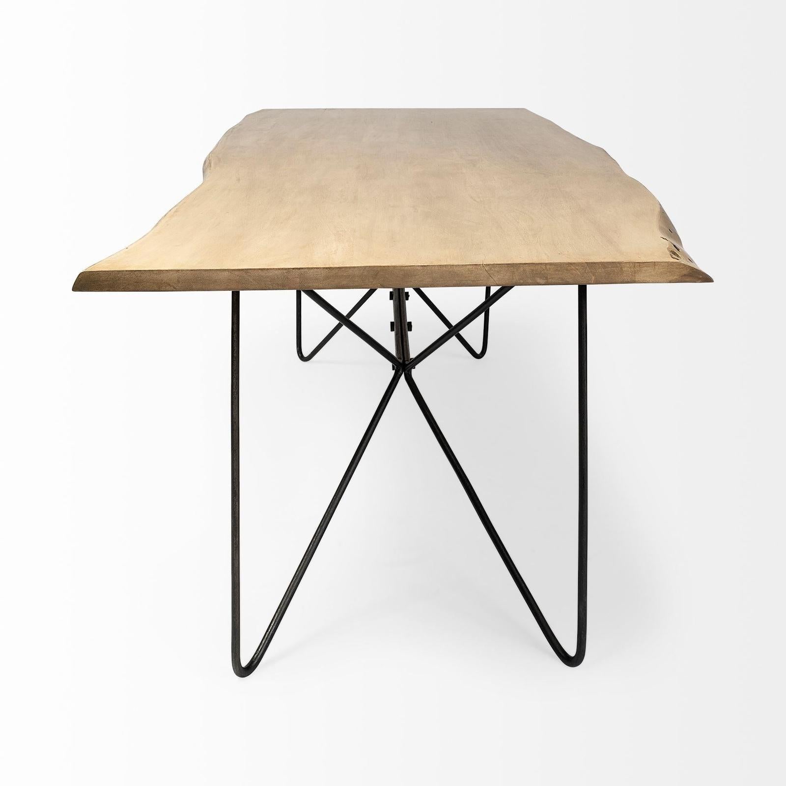Mercana Papillion Rectangular Metal Base Dining Table Clearance