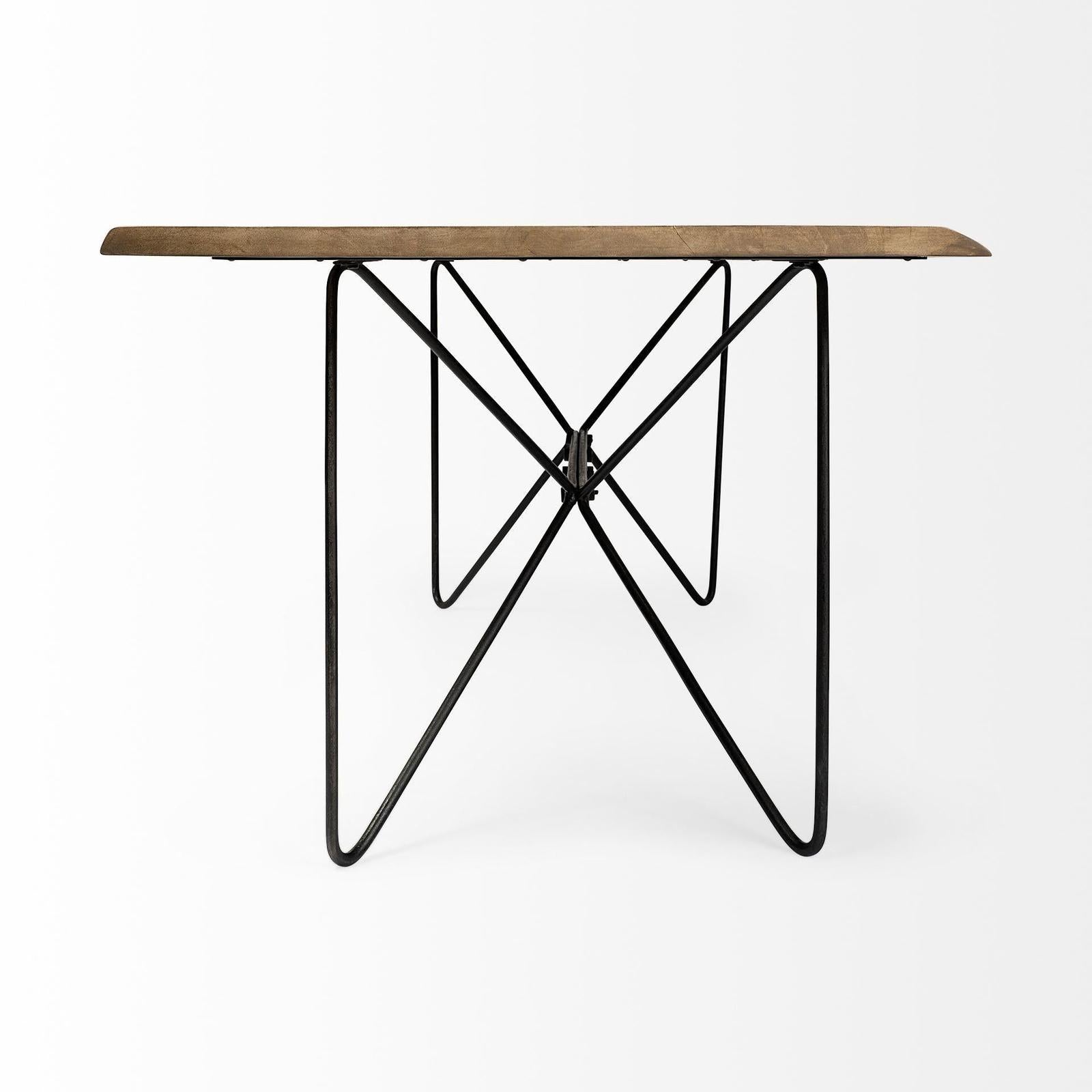 Mercana Papillion Rectangular Metal Base Dining Table Clearance