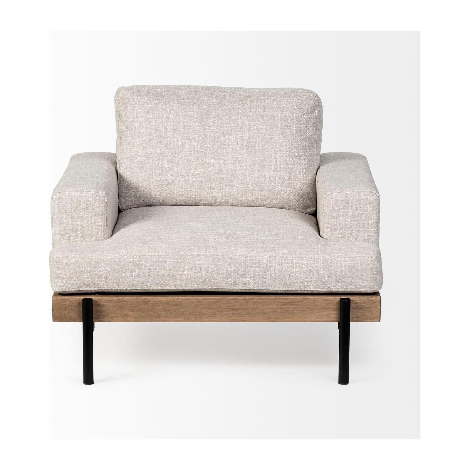 Mercana Colburne Wood and Iron Frame Accent Chair Clearance