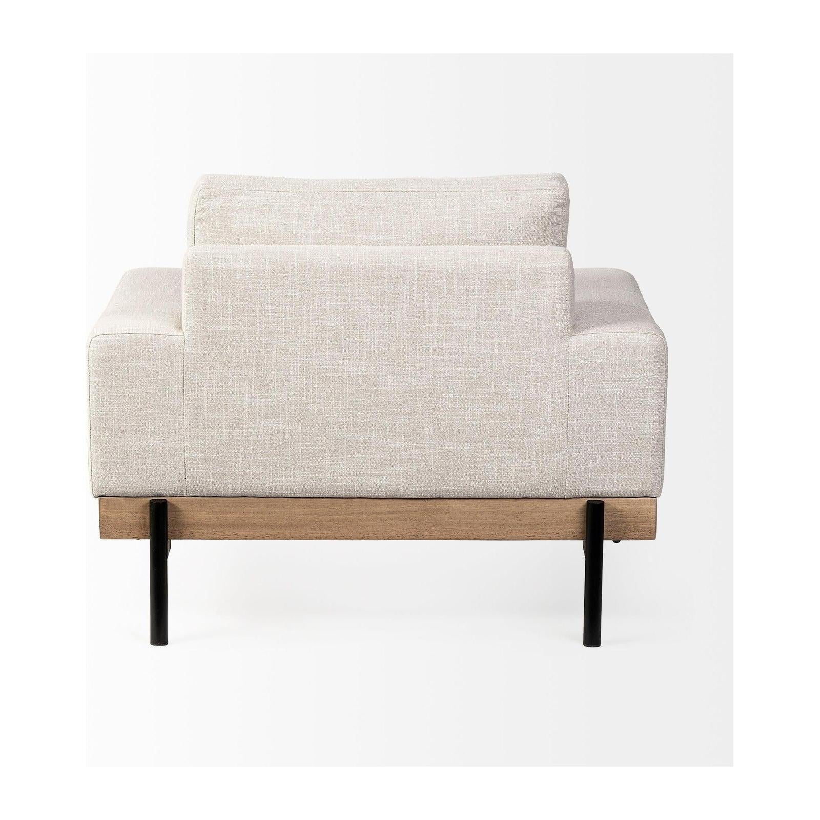 Mercana Colburne Wood and Iron Frame Accent Chair Clearance
