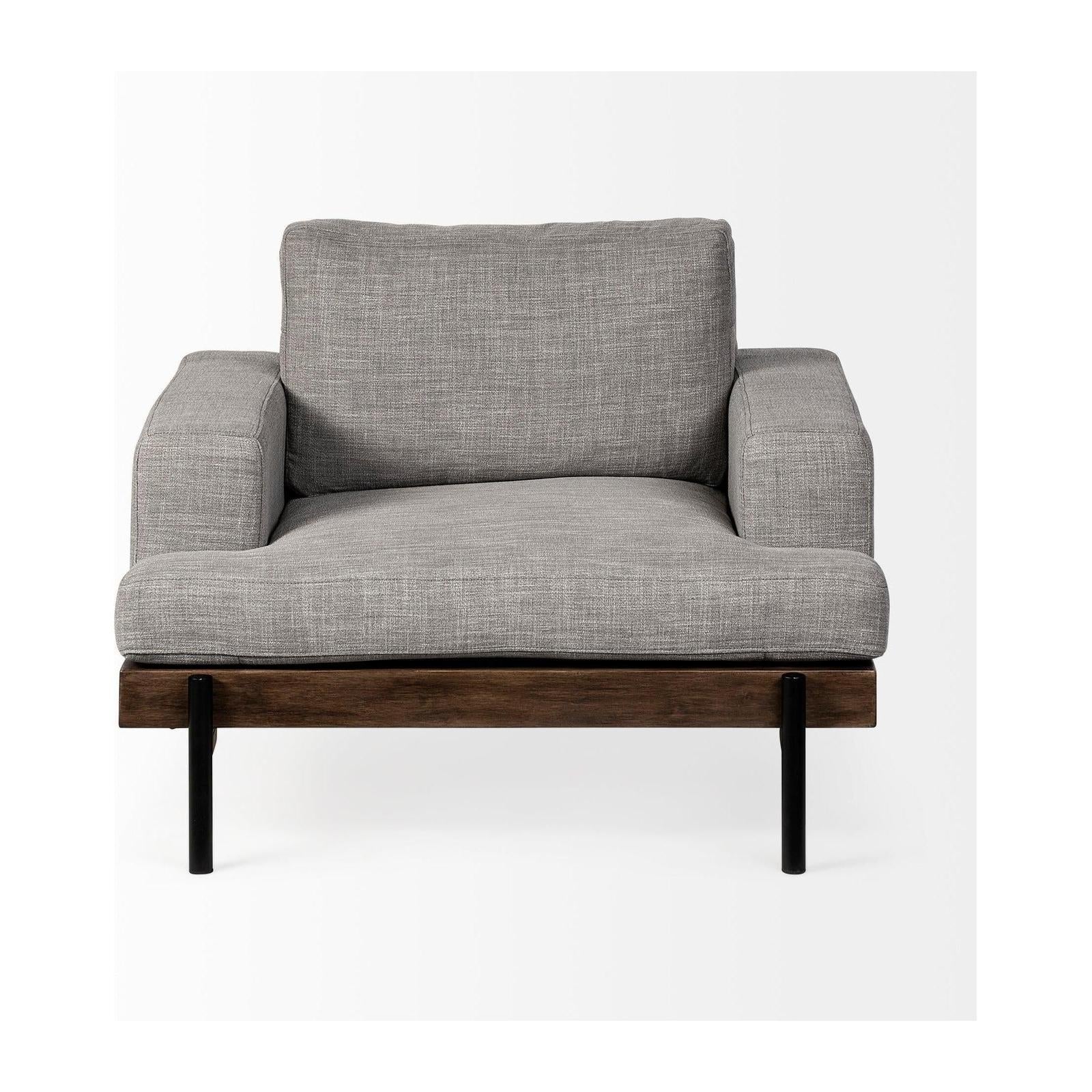 Mercana Colburne Wood and Iron Frame Accent Chair Clearance