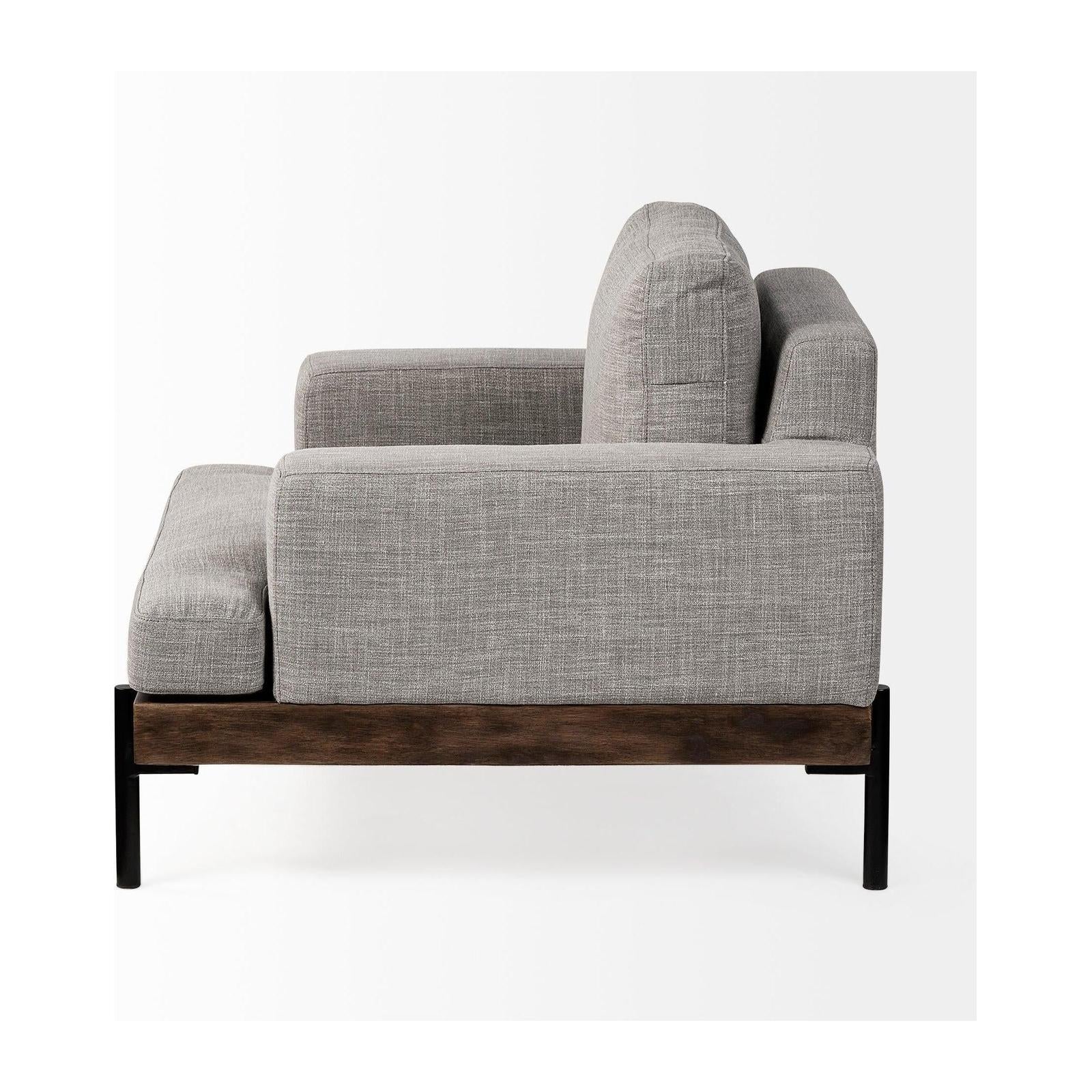 Mercana Colburne Wood and Iron Frame Accent Chair Clearance