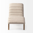 Mercana Pierre Beige Fabric Upholstered Armless Chaise Lounge Chair Clearance