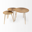 Mercana Reva Gold Round Top Cast Aluminum Accent Table