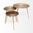 Mercana Reva Gold Round Top Cast Aluminum Accent Table