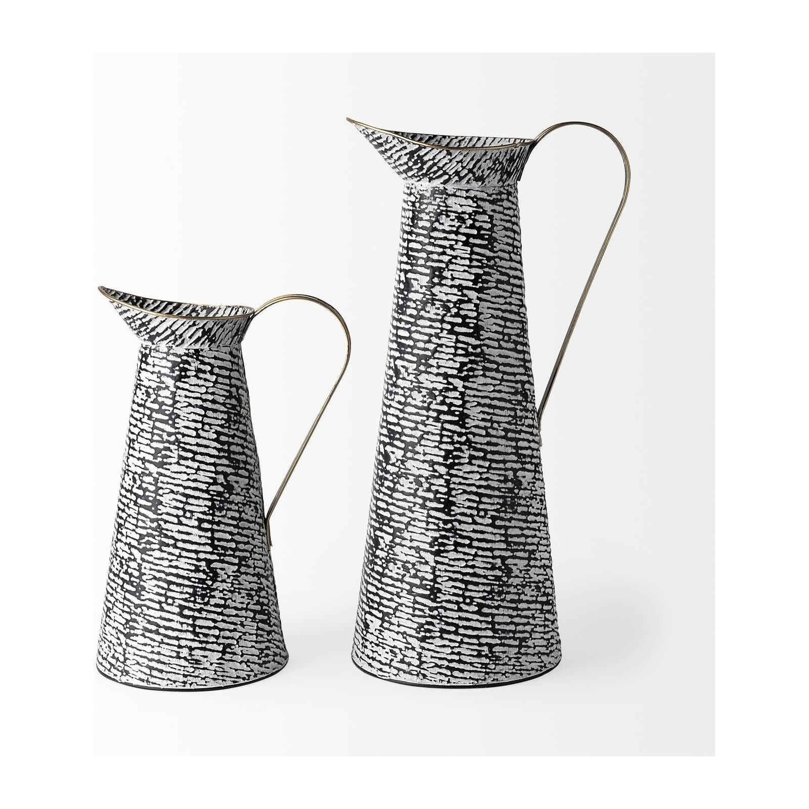Mercana Colette Black/White Patterned Vase