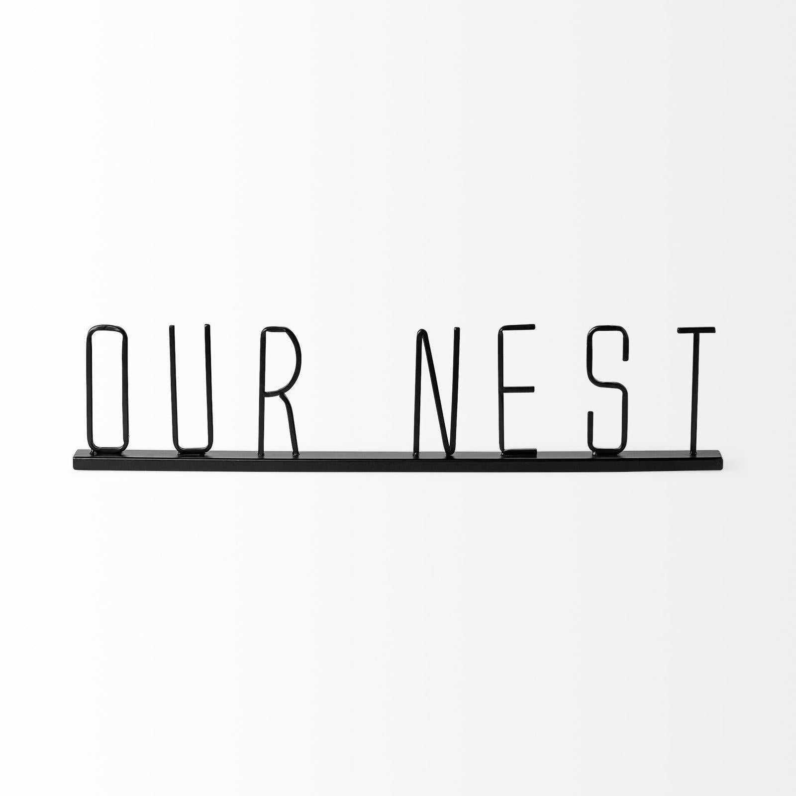 Mercana Our Nest Black Metal Sign Clearance