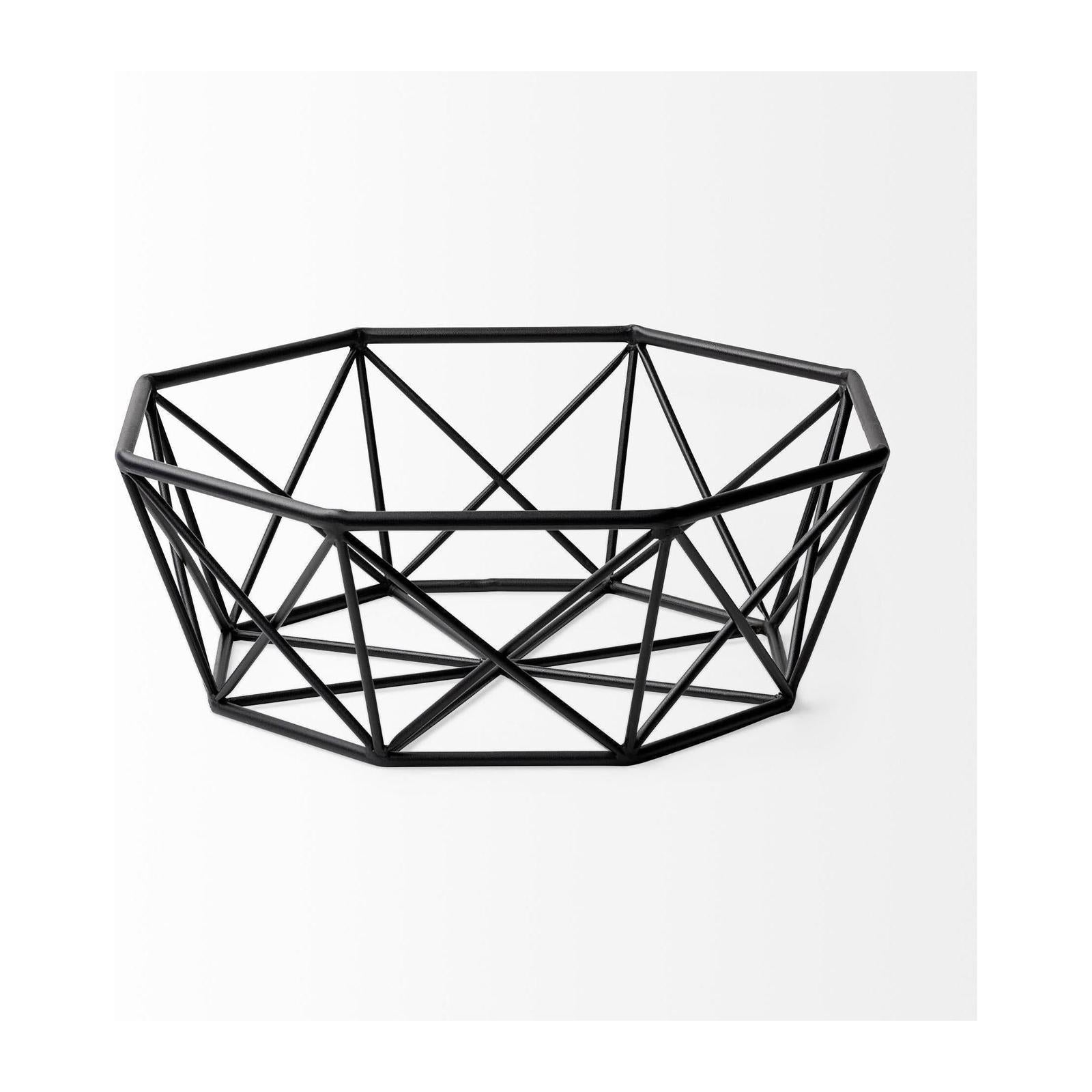 Mercana Davy Black Metal Large Hexagonal Bowl Clearance
