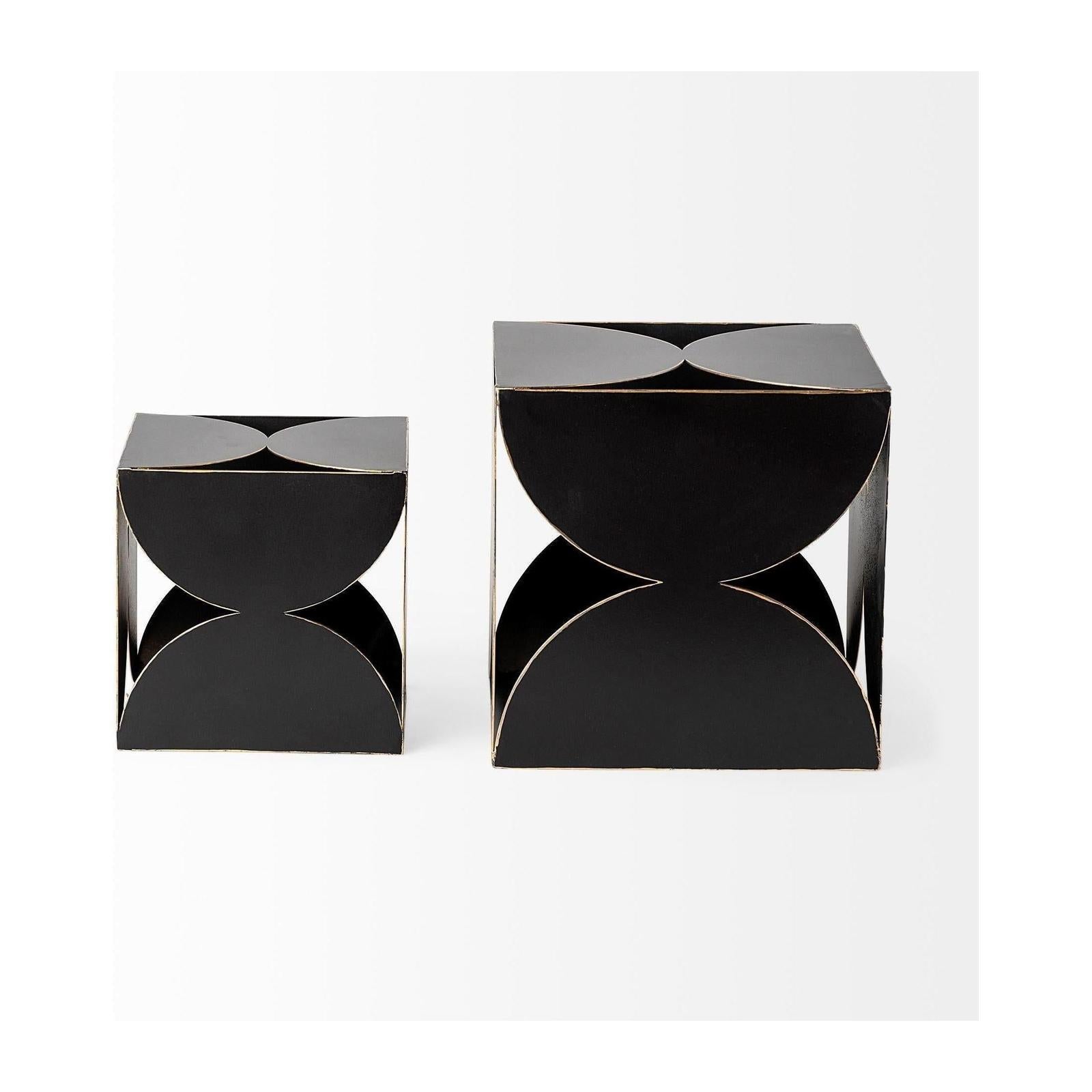 Mercana Darren 6L x 6W Black Metal Decorative Cube Clearance