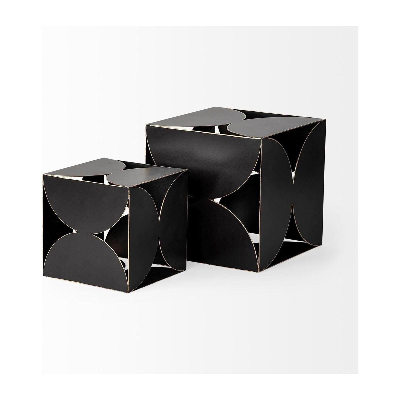 Mercana Darren 6L x 6W Black Metal Decorative Cube Clearance