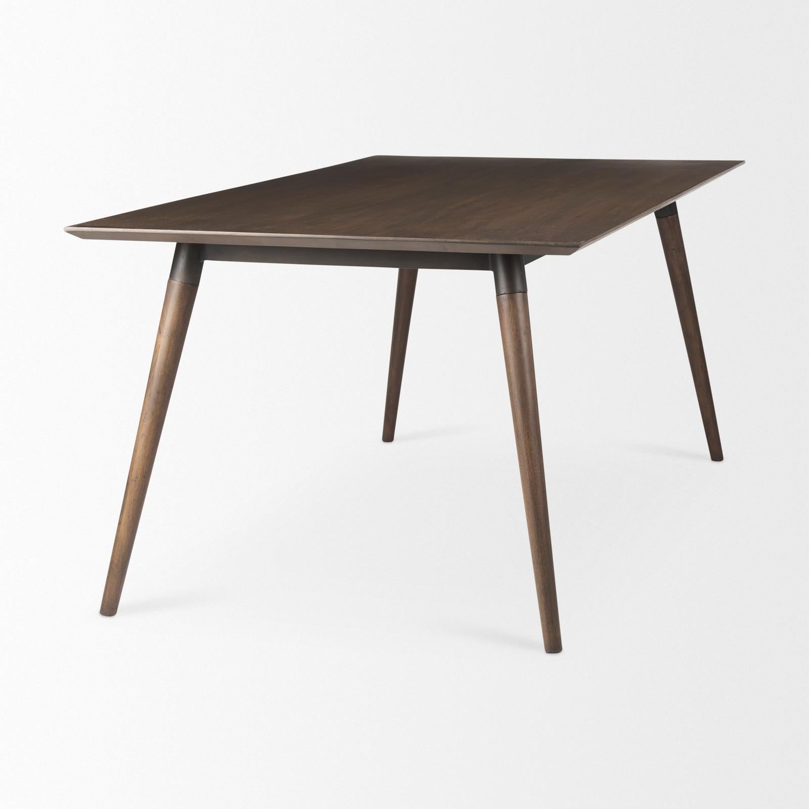 Mercana Nicholas Brown Solid Wood Top Metal/Wood Leg Dining Table Clearance