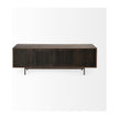 Mercana Grace Two-Toned Brown Solid Wood TV Stand Media Console with Slated Doors, TV up to 82