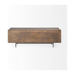 Mercana Grace Two-Toned Brown Solid Wood TV Stand Media Console with Slated Doors, TV up to 82