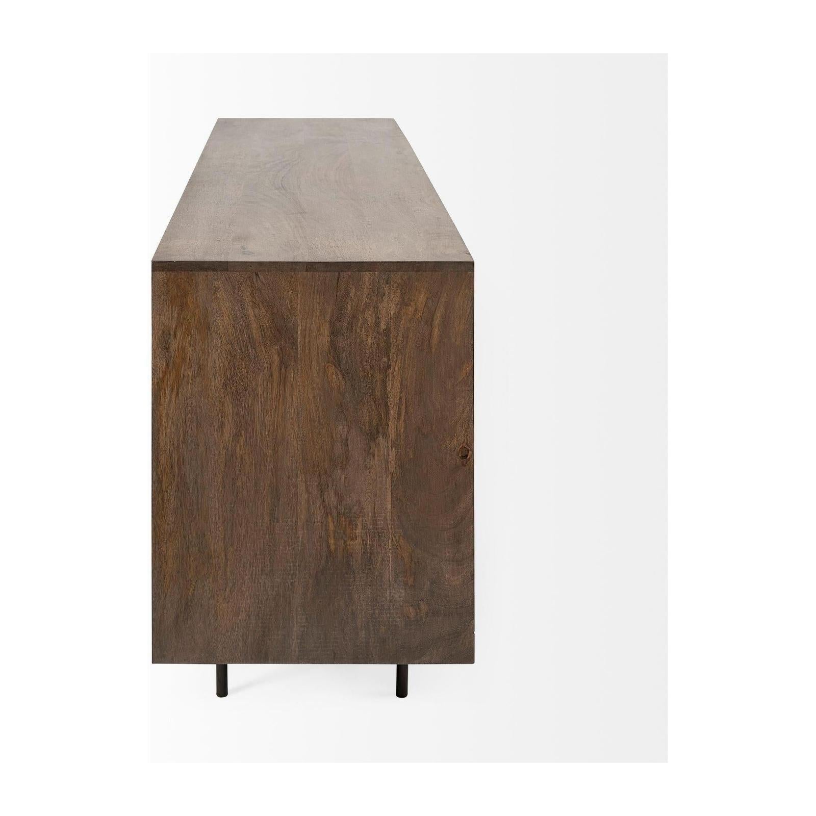Mercana Grace Two-Tone Brown Solid Wood 6 Drawer Sideboard