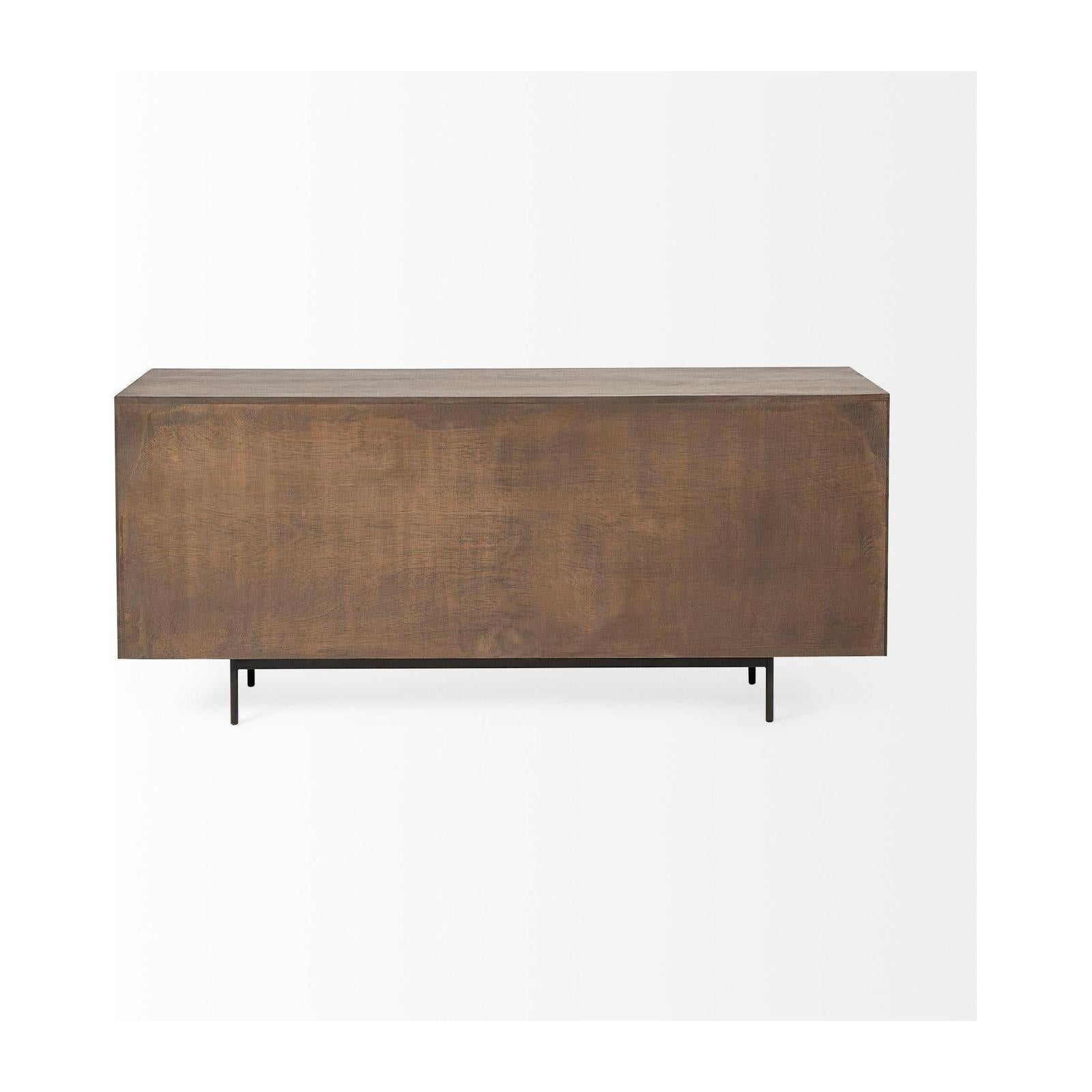 Mercana Grace Two-Tone Brown Solid Wood 6 Drawer Sideboard
