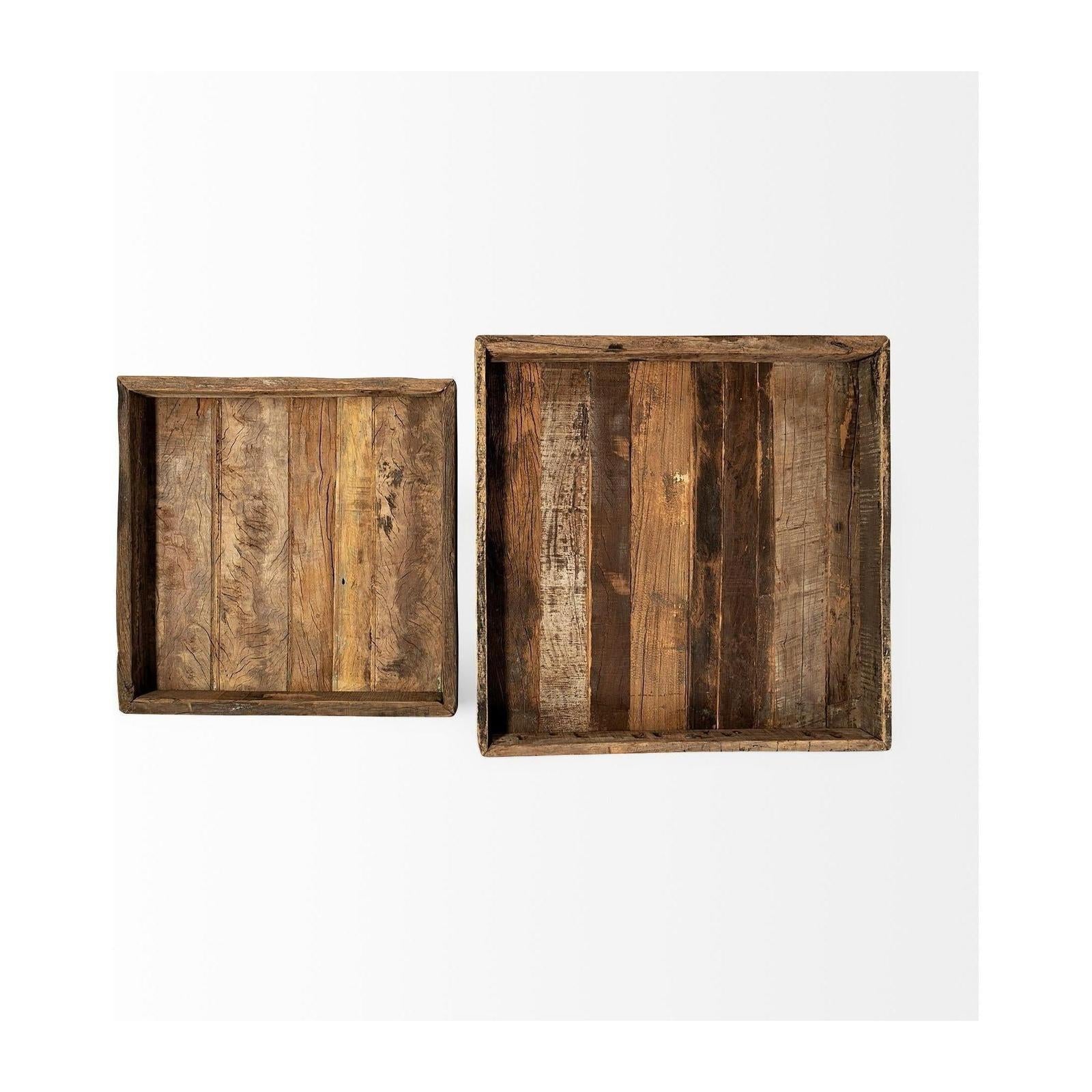 Mercana Carson Brown Reclaimed Wood Tray