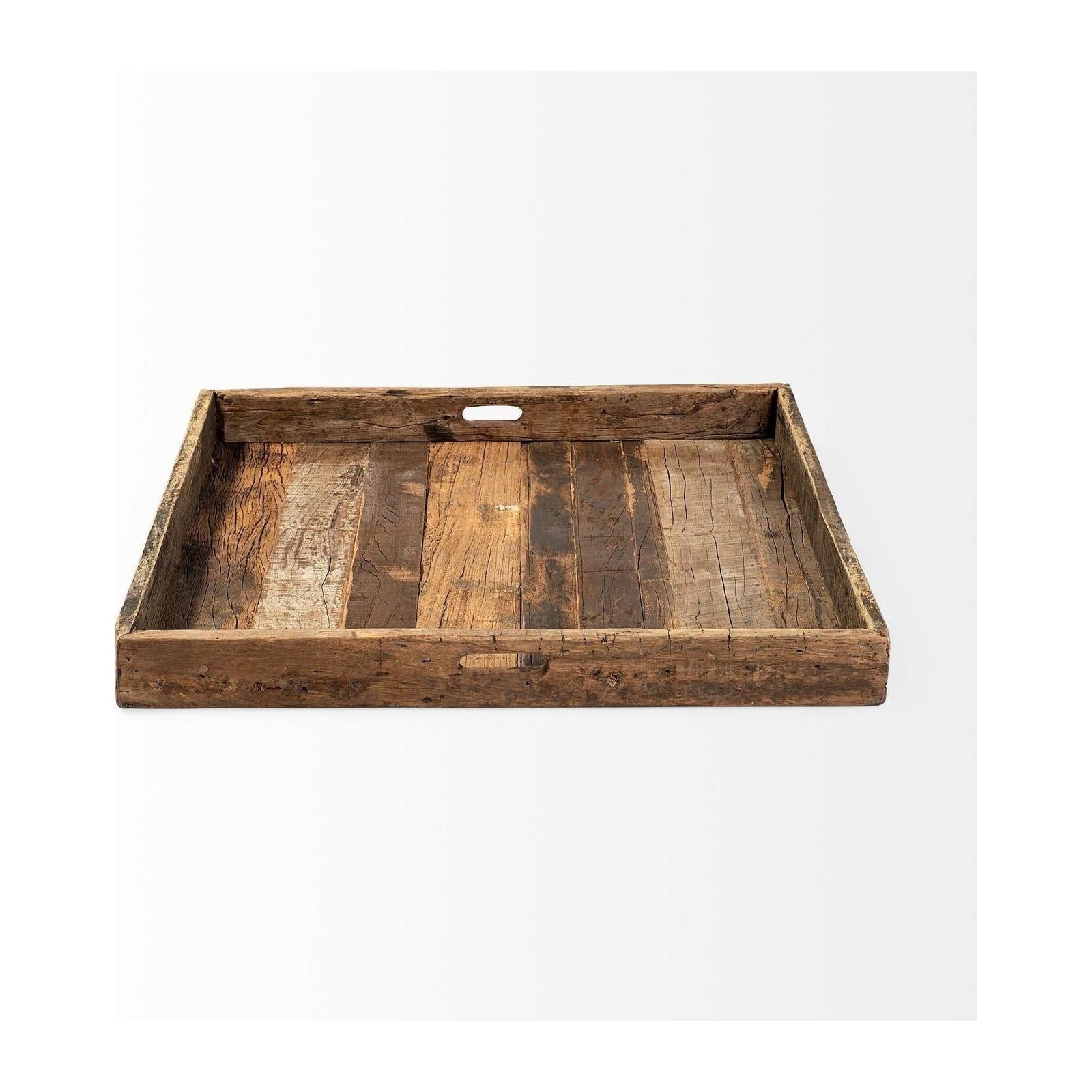 Mercana Carson Brown Reclaimed Wood Tray