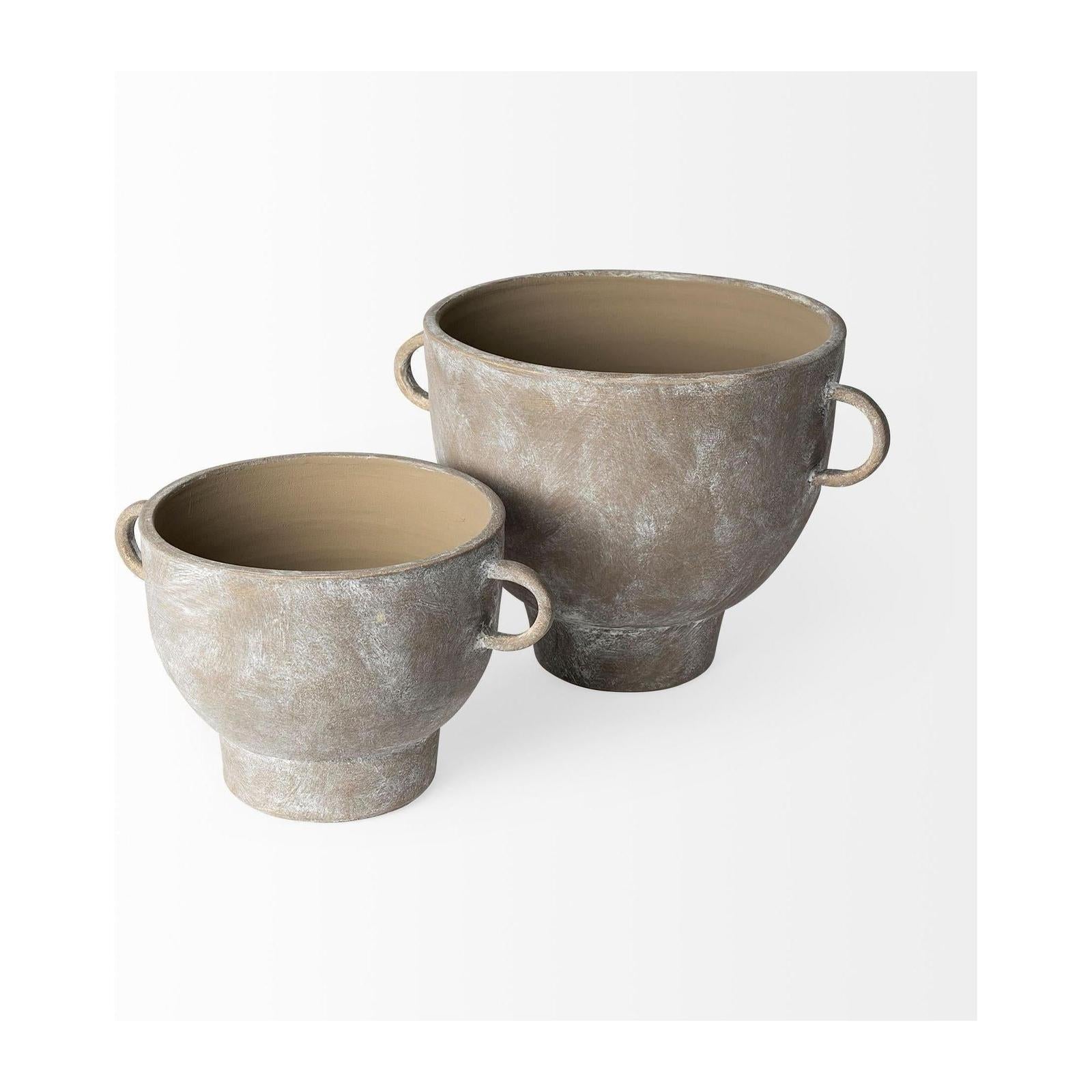 Mercana Deya Rustic Brown Ceramic Vase